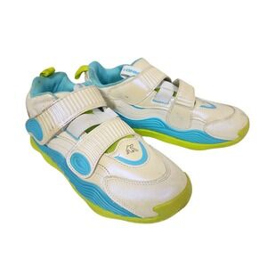 AND1 Boys Size 4 White Blue Green Hook and Loop Basketball Shoes BBA125GX035